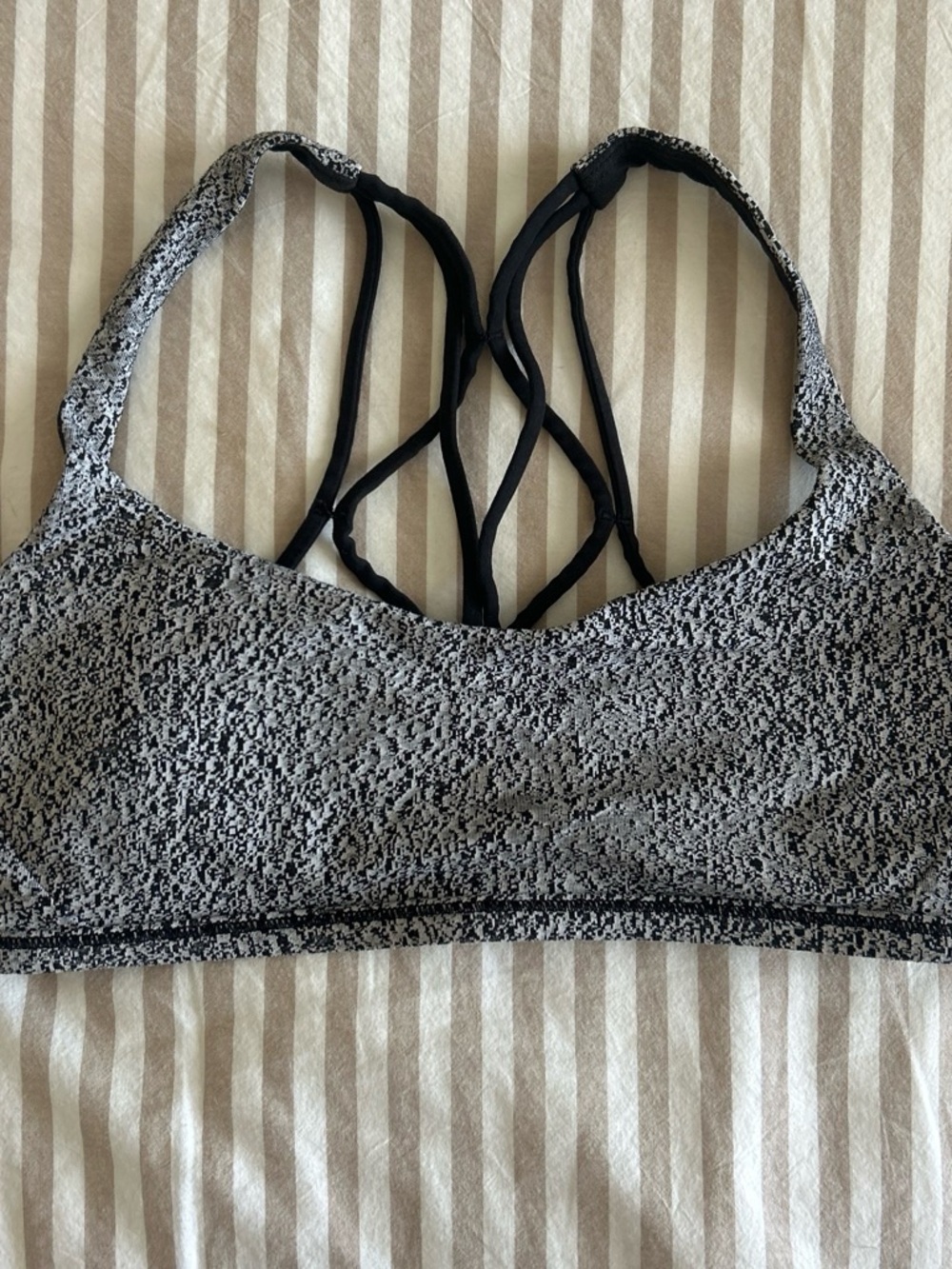 lululemon athletica Black & White Strappy Sports Bralette
